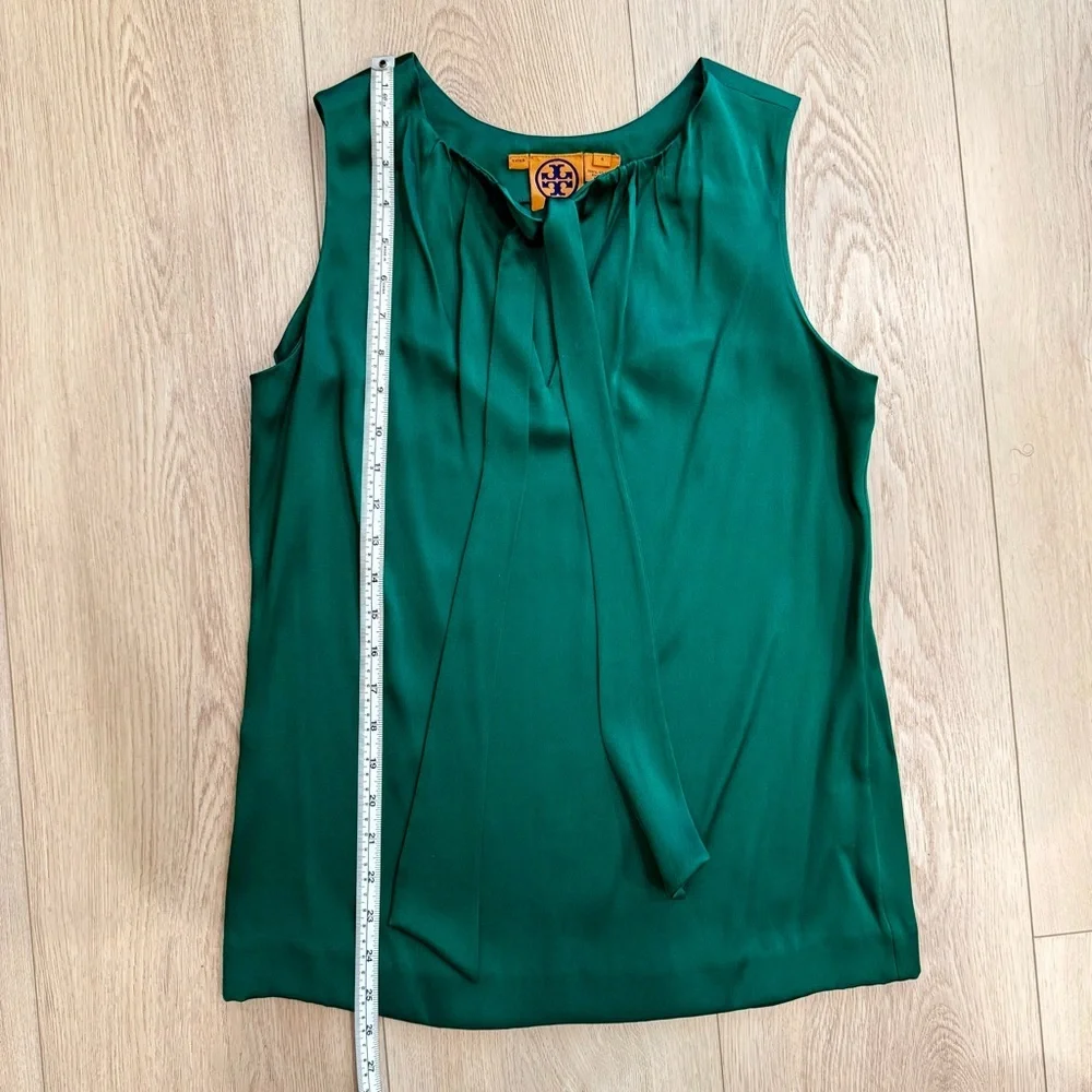 Tory Burch Emerald Green Bow Blouse - Picture 8 of 9